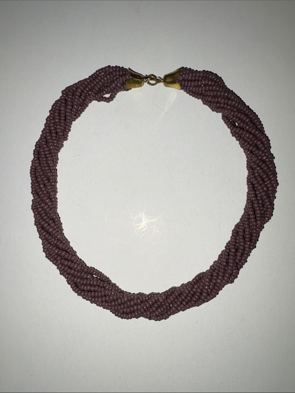 🆕 Twisted Seed-Bead Choker Necklace in Deep Purple 15” long